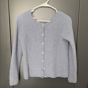 SEZANE - Gaspard Women's Soft Blue Cardigan Sweater- SHRUNKEN